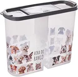 Porta Pote Ração 2,4kg Petisco Tampa Vedada Antiformiga, Plasútil Cor: Cinza