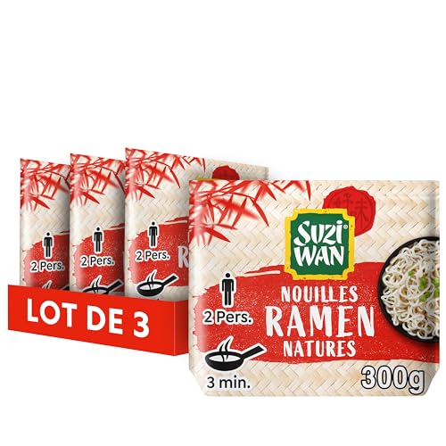 SUZI WAN Nouilles Précuites Ramen pour WOK (2x150g) - Lot de 3