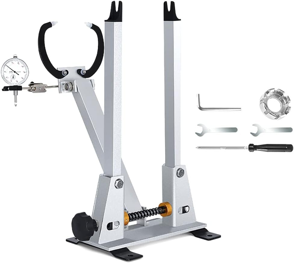 Soporte para ruedas de bicicleta, herramienta de alineación y reparación de precisión para un fácil mantenimiento de las ruedas, ideal para ciclistas y talleres de reparación