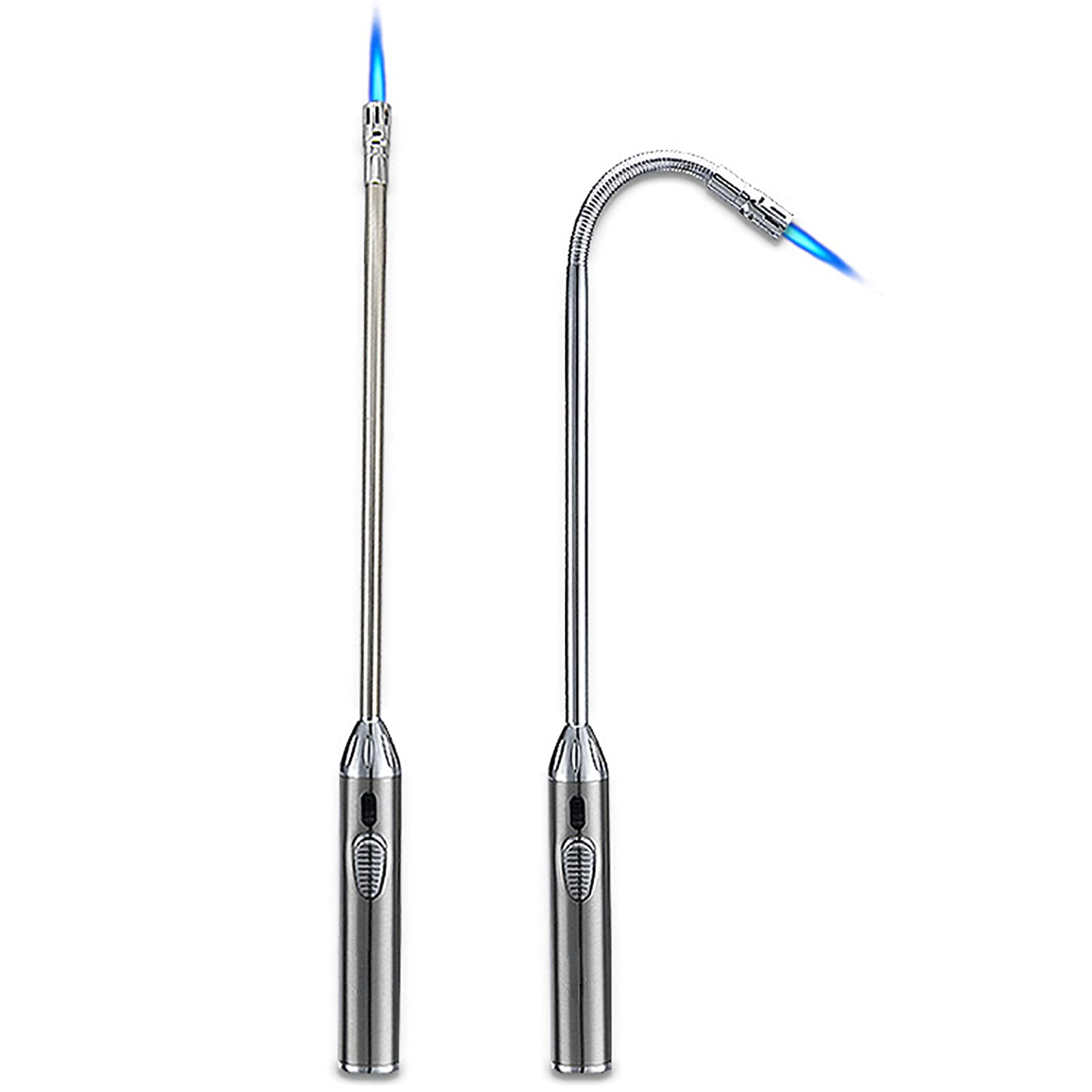 Encendedor de fuego con llama de chorro, encendedor de cocina, soplete de butano con bloqueo de seguridad, para postres, soldadura de bricolaje, barbacoa y horneado (gas butano no incluido)
