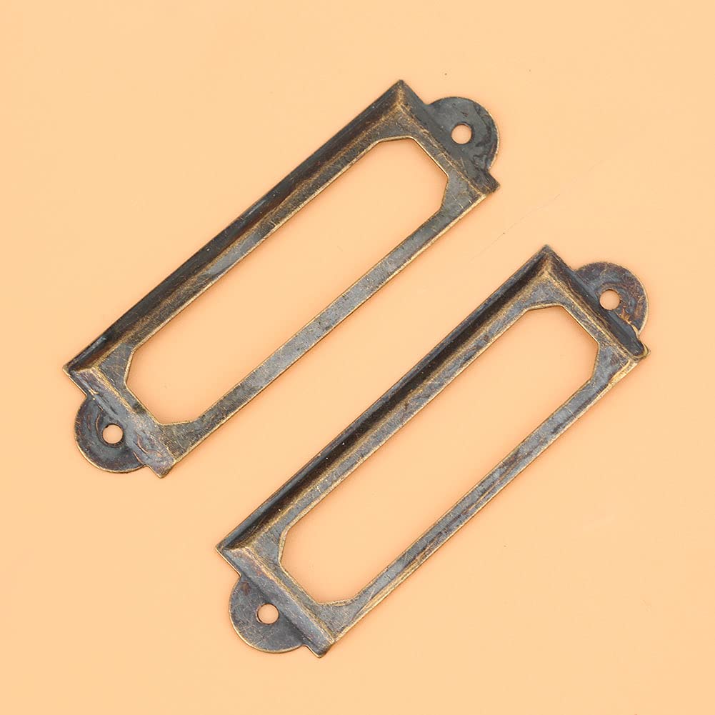 Uxcell Metal Label Holders, 55x62mm 6Pcs Vintage Lace-up Business Tag