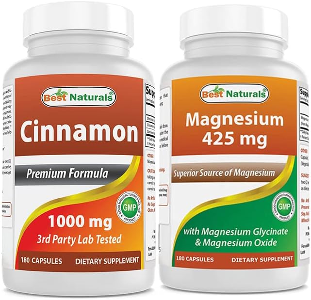 Canela 1000 mg y glicinato de magnesio 425 mg