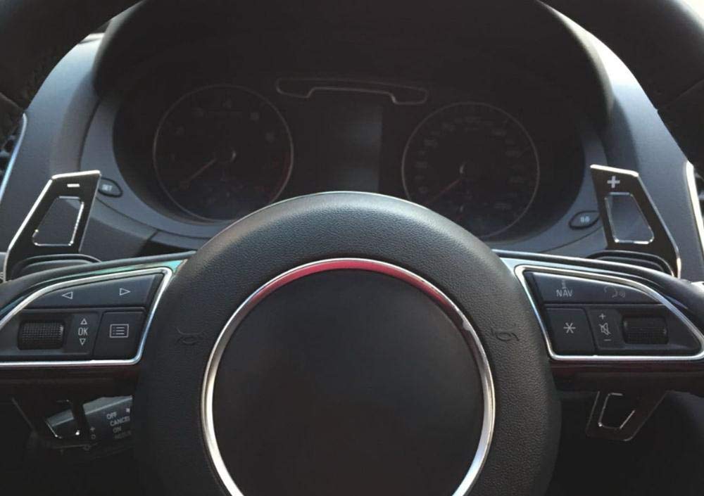 Overdrive-Racing Schaltwippen Verlängerung Kompatibel mit Audi A3 S3 RS3 A4 S4 A5 S5 RS5 A6 S6 RS6 A8 S8 R8 Q5 Q7 TT S RS DSG S-Tronic Typ-B Alu Schwarz Shift Paddles Shifter Extensions Lenkrad