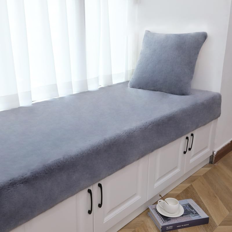 Tapis en peluche gris 80x200cm antidérapant pour chambre et salon doux
