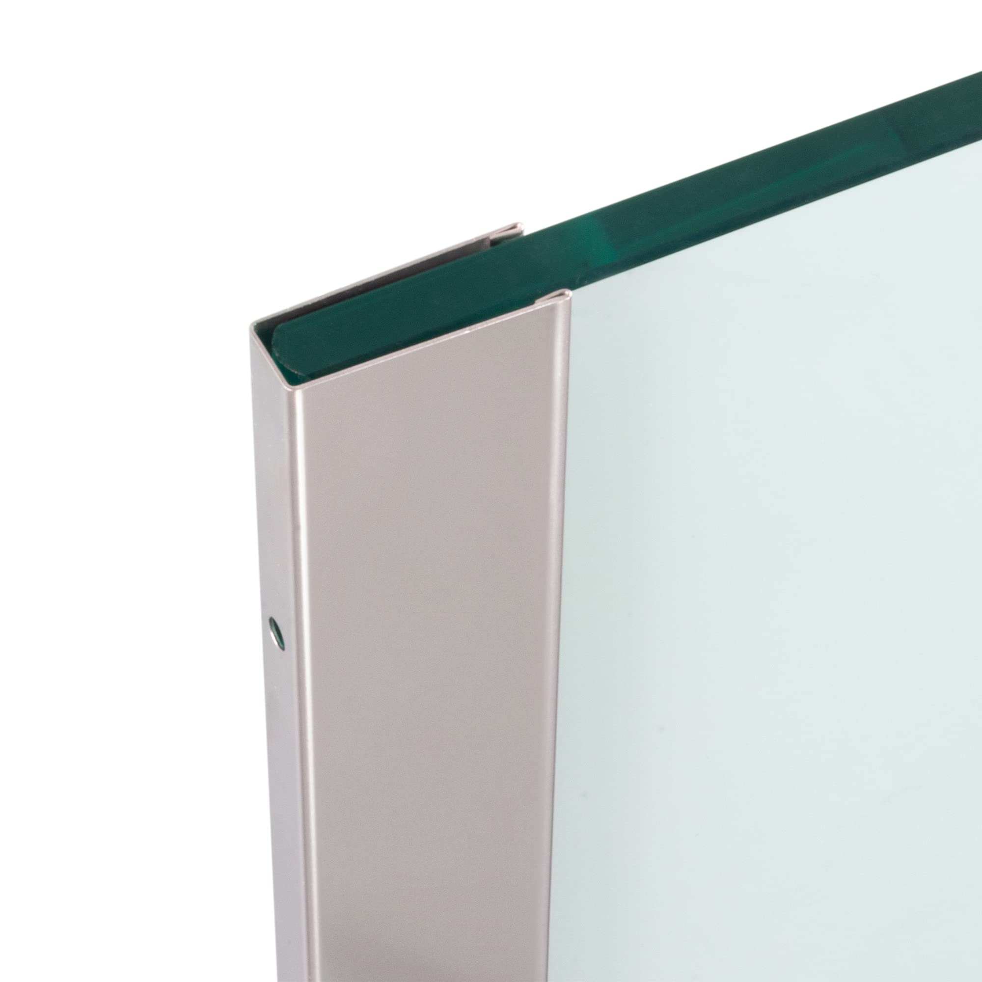 i-flair Premium Wandanschlussprofil Wandprofil aus V2A Edelstahl für 10 mm Duschabtrennungen/Glas Duschprofil Wandabschlussleiste ROSTFREIES U-Profil 200 cm für Walk-In-Duschen beispielsweise