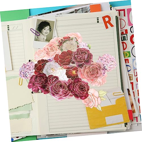 GAFOKI 50 Pçs Adesivos Florais Para Notebook Decoração Rosa Envelope Adesivos De Flores Para Noteboo