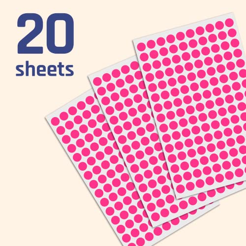Image of 3000 Pack, 0.375 inch Round Color Coding Circle Dot Sticker Labels - Pink