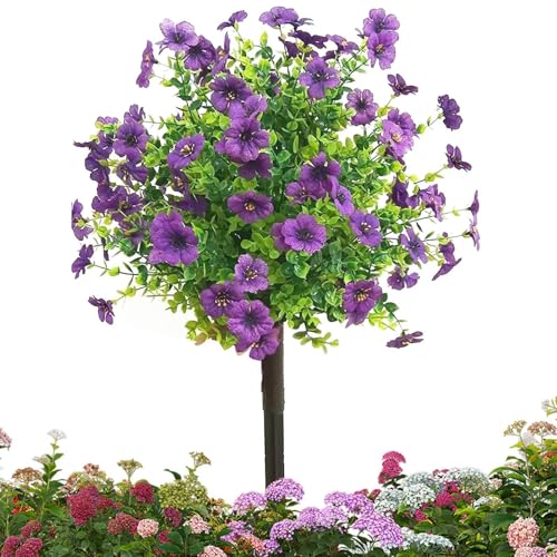 Kunstliche Blumen Fu Drausen | Kunstliche Pflanzen Fu, Terrasse Oder Balkon | Realistische, UV-bestandige Violette Pflanzen Zum 