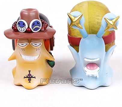 Amazon アニメone Pieceルフィ エースden Den Mushi電話pvc Figuresおもちゃ2pcs セット11 Cm 子ども向けフィギュア おもちゃ