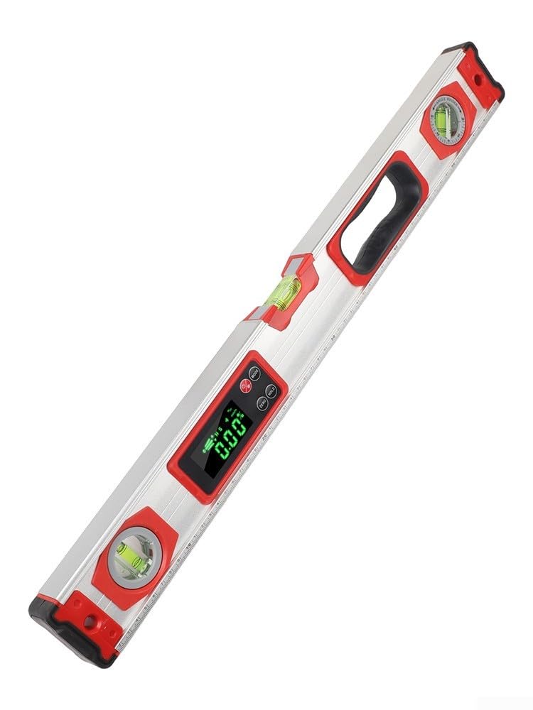 Nivel digital electrónico, regla de nivel de aleación de aluminio de 200 mm a 600 mm con buscador magnético de pendiente y medidor de ángulo impermeable para uso de nivelación digital de tres pulgadas
