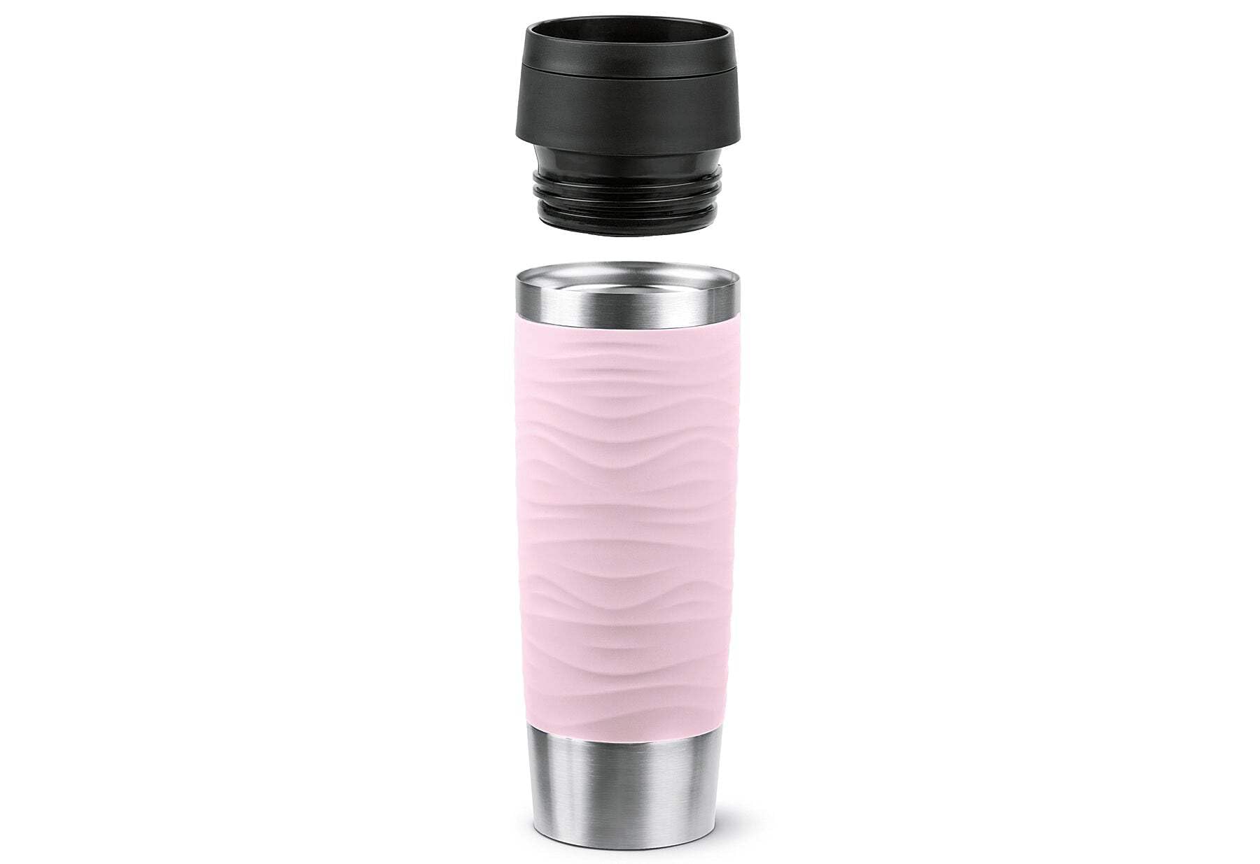 Emsa N20227 Travel Mug Wave kubek termiczny 0,5 litra | nowa komfortowa zakrętka | stal nierdzewna | 6 h gorąca i chłodna przez 12 h | 100% szczelności | nadaje się do mycia w zmywarce | otwór do