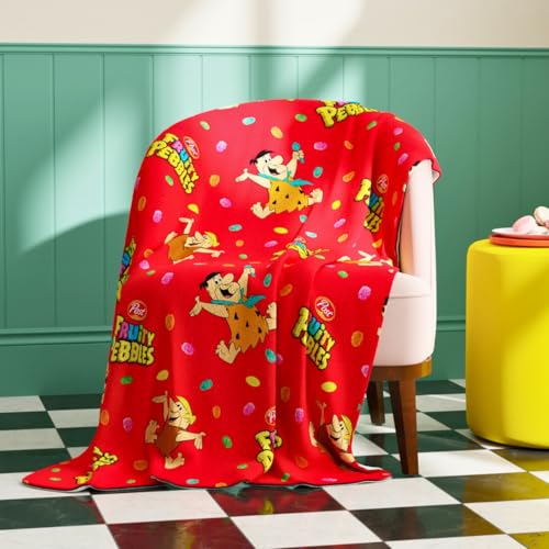 Fruity Pebbles The Flintstones Throw Blanket, Super Soft Cozy Plush Bedding, 46 x 60 Inches, (Officially Licensed Product) by Franco