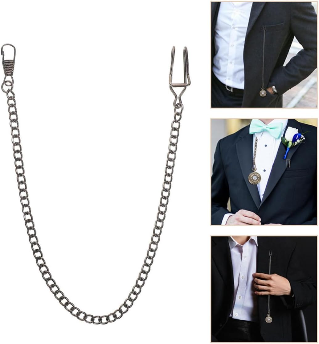 Pocket Watch Chain Vintage Metal Clip Design 3pcs for Belt Loop