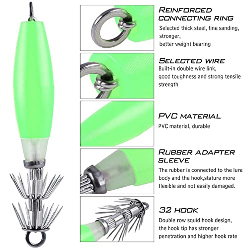 Angelhaken 2 stücke fluoreszierende tintenfischstreifen haken angeln tintenfisch leuchtend kupplung arm slust… – Bild 4