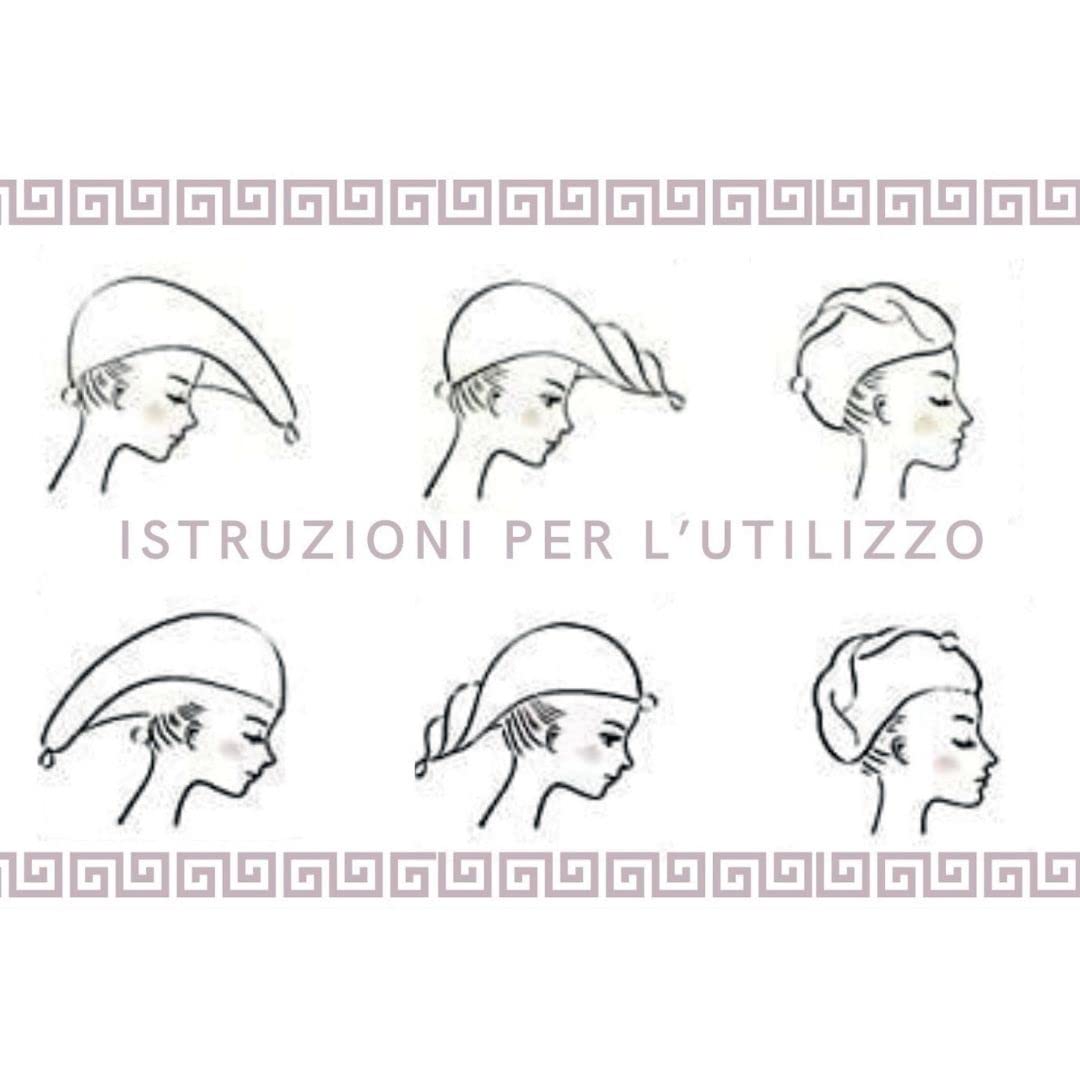 Offtopic Asciugamano Capelli Turbante in 100% Seta Anti Crespo | Non secca e danneggia i Capelli | Asciugatura capelli delicata | 100% Seta NATURALE