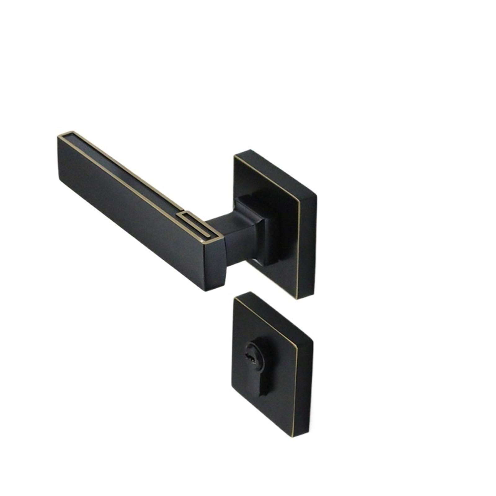 Serrure de porte silencieuse en bronze noir pour chambre à coucher et porte intérieure en bois