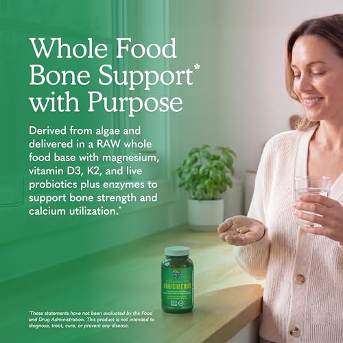 Image of Garden of Life Raw Calcium Supplement for Women and Men - Vitamin Code Made from Whole Foods with Magnesium, K2, Vitamin D3 and Vitamin C plus Probiotics for Digestion, 120 Capsules
