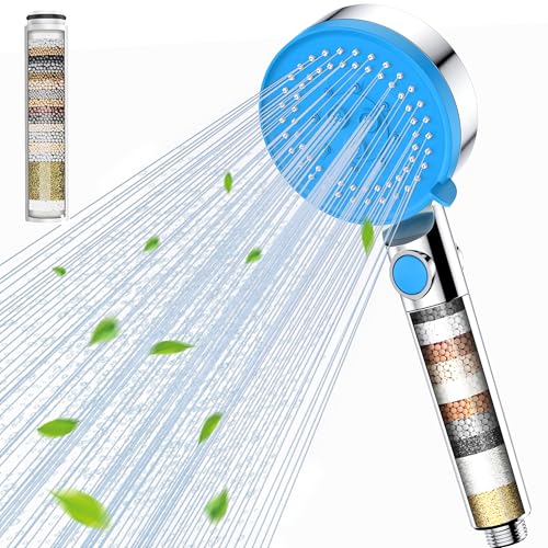 Gritin Dunkelblaue Handbrause mit 5 Strahlarten