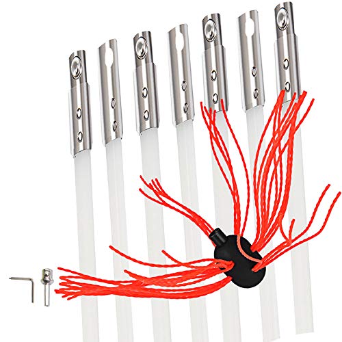 VEVOR Deshollinador de 7 m con 7 cañas de nailon para limpieza de chimenea, estufa, uso doméstico, juego de cepillos para chimenea, estufa, kit de limpieza de chimenea, cepillo de chimenea, cepillo de