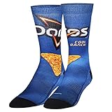 Odd Sox - Doritos Cool Ranch Crew Socks - Snack Food Chip Novelty Socks - Size Large for Men & Women - Fun Pop Culture Merch Crazy Sock - Comfy Cotton Blend - Gift for Foodies Birthdays Holidays