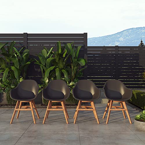 Amazonia Vernon 9-Piece Outdoor Rectangular Dining Table Set | Eucalyptus Wood | Ideal For Patio And Indoors #TOP3