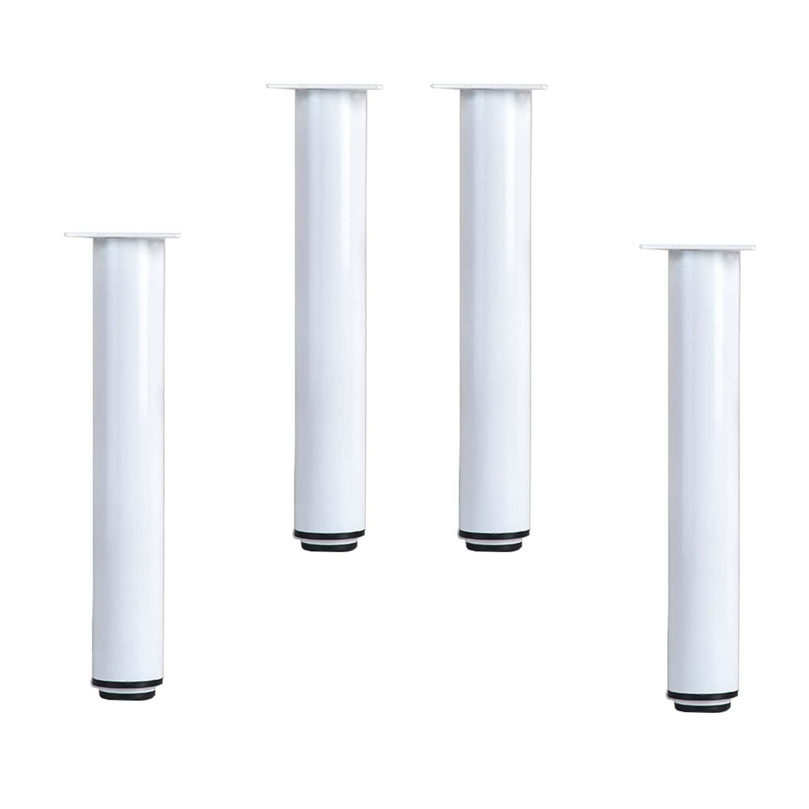KFGISD, 4 Pack Replacement Legs,Black/White Dining Table Legs,with Screws and Floor Protection Pads ，Metal Furniture Legs(White,25cm/9.8in)