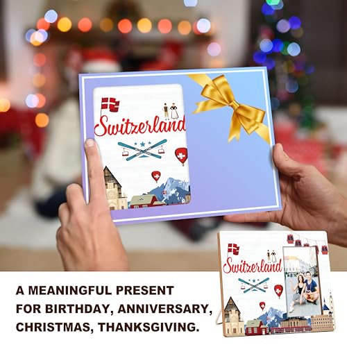 Image of Switzerland Picture Frame, Switzerland Travel Gifts, Switzerland Gifts For Women Men Couple Family Friend, Switzerland Souvenirs For Wedding Engaged Honeymoon, Europe Vacation Frame For Home Decor -04