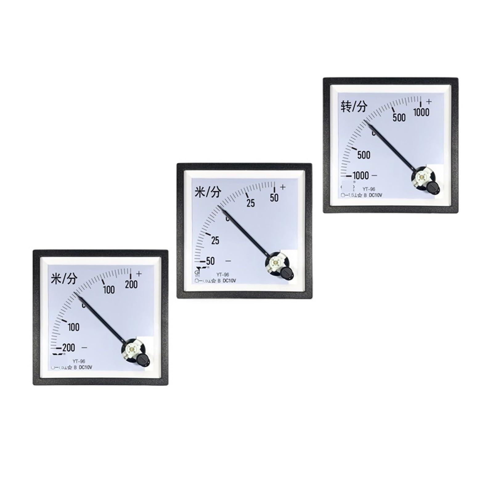NURII Cp96 10v Positive and Negative Tachometer, 1500 RPM/min, Bidirectional 1000 Meter Meter ±200m/min Sq96dh96(-1000R to 1000R 10V)