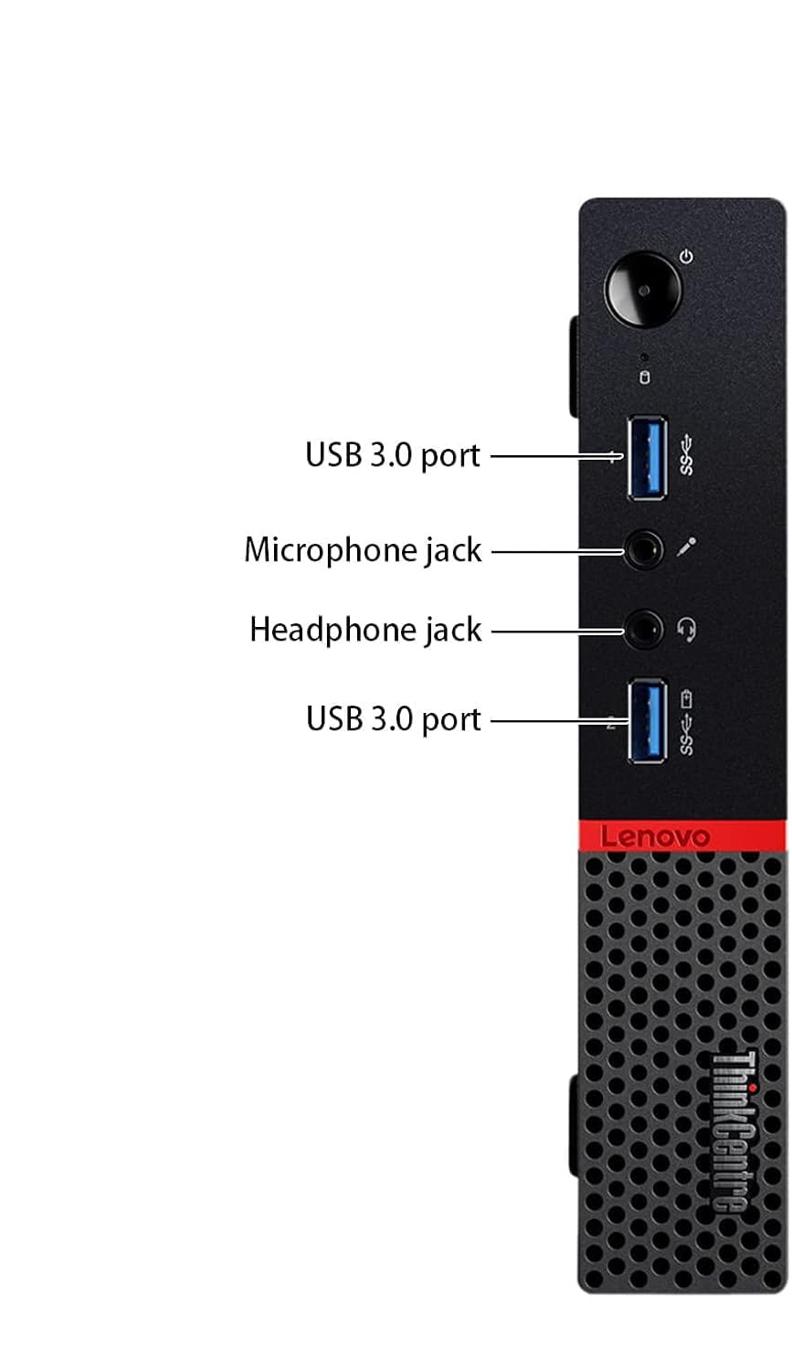 Lenovo ThinkCentre M900 - Mini ordenador de escritorio con pantalla de 24", Intel Core i5-6500, 8 GB de RAM, SSD 256 GB, WiFi, Bluetooth, teclado QWERTY americano, Windows 11 Pro (reacondicionado)
