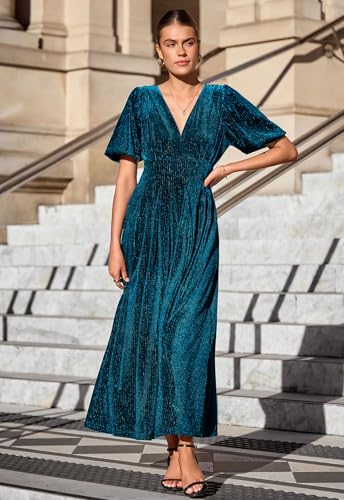 Image of Maxigerui Women's Velvet Maxi Dress Formal Dresses for Wedding Guest Dress