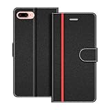 Esta COODIO funda para iPhone 8 Plus Book Style con magnético, función de soporte y ranuras para tarjetas, compatible con teléfono iPhone 8 Plus / iPhone 7 Plus 5,5 pulgadas.