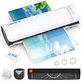 Laminiergerät A3, 6 in1 Laminiergerät A3 und A4 mit 25 Laminierfolien, 60S Erwärmung, Kalt und Thermolaminator für A3/A4/A5/A6, Integrierter Papierschneider, Eckenrunder, Locher und Eisenring