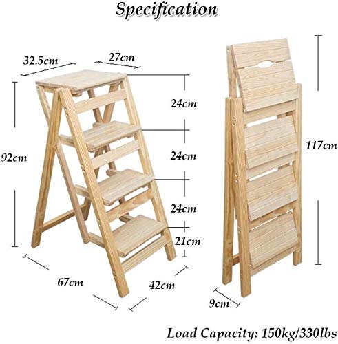 Échelle en bois multifonction et escalier de bibliothèque marron f - 2