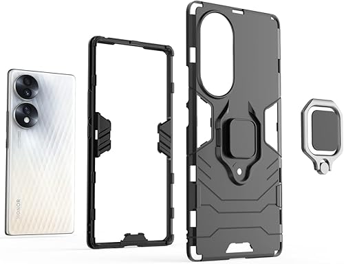 Miniatura 4 de Caso para Honor 70 5G, Soporte De Montaje Magnético Del Coche Cubierta De Shell Para FNE-AN00 FNE-NX9 - Negro