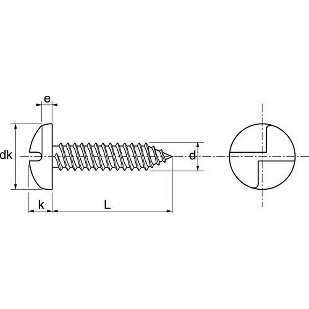 100 tornillos cilíndricos para chapa de seguridad One Way 6,3 x 38, acero inoxidable A2 DIN7981