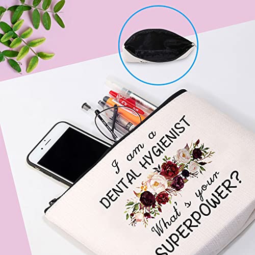 Image of Dental Hygienist Cosmetic Bag DH Graduation Gift I'm A Dental Hygienist What's Your Superpower Gift for DH Student (I'm A Dental Hygienist)