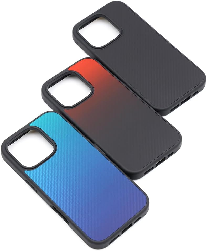イングレム Inglem iPhone 16 Pro (2024 Released Model) Case Maru Shockproof Bumper Carbon Style Hybrid Case Black_Red iPhone 16 Smartphone Case Smartphone Case INQ-P47K5TB/CBBR