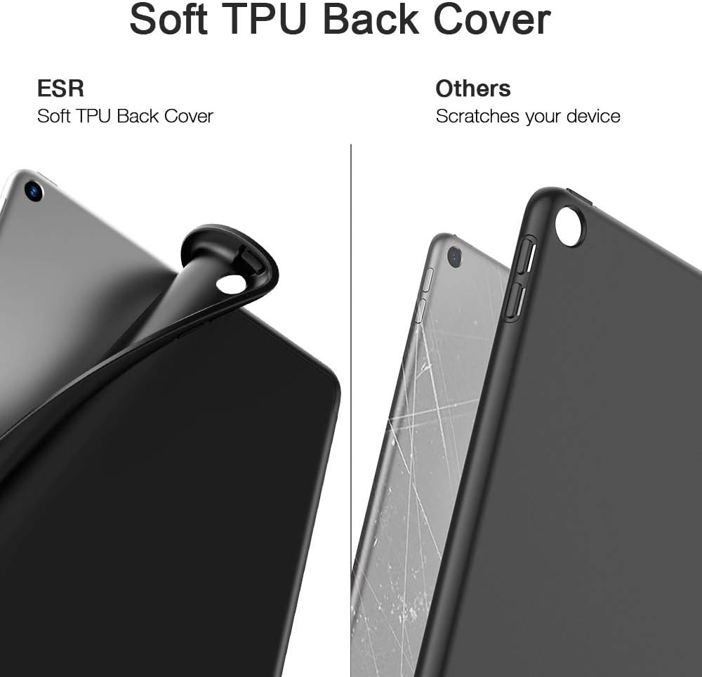 ESR Case for iPad Air 3 Case with Pencil Holder, Soft Flexible Rubberized Trifold Smart Case with Pencil Slot Rebound Pencil Series Case Specially Designed for iPad Air 3 10.5" 2019, Black