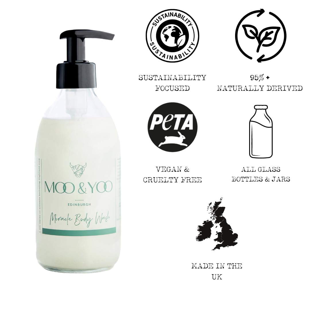 Moo & Yoo Miracle Body Wash, Marula Oil & Icelandic Moss, Natural Body Wash, Moisturising Shower Gel, Vegan & Cruelty Free - Image 2