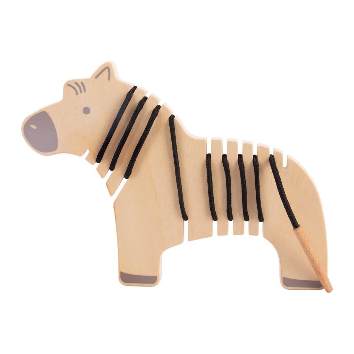 Kaplan Early Learning Safari Wooden Lacing Animals - Set of 5 Animals, Colorful Laces, and Pattern Cards for Creating Realistic or Abstract Patterns - Image 8