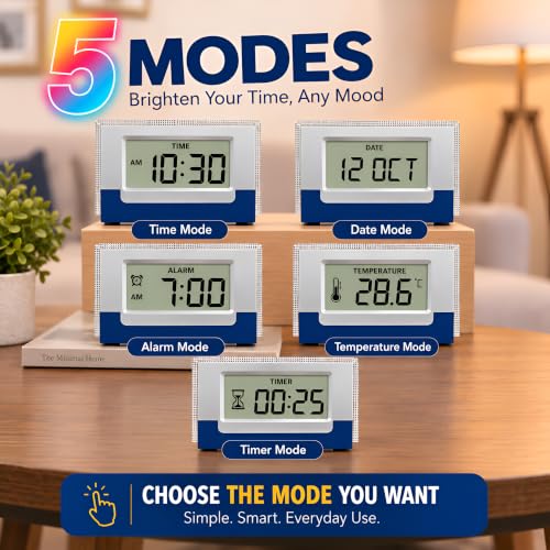 Image of PulGos Digital Alarm Clock| 4 x 5 Inch Mode Changing Sensory Display