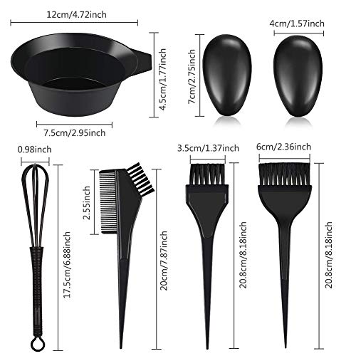 Hair Dye Coloring Kit, 7Pcs Hair Color Bowl Brushes Tool Mixing Bowl Kit Tint Comb for Hair Tint Dying Coloring Applicator - Thumbnail 6