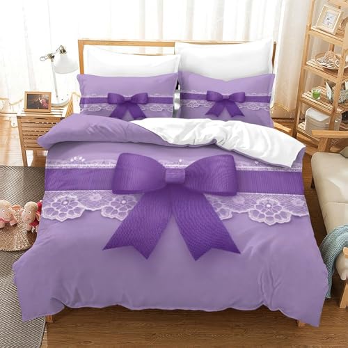 Linge de lit résistant infroissable fermeture éclair mandala violet