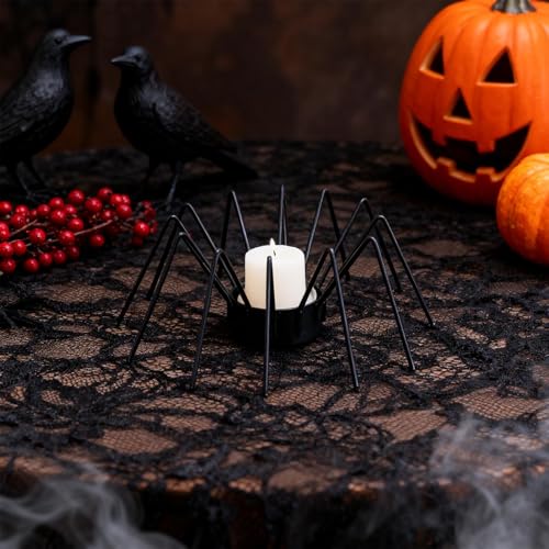 Halloween Holder, Scary Metal Candle Holder in Spider Shape - Gothic Table Decoration Centre Piece for Fireplace Shelves Tables Counters Decoration for Hotel Lobby - Image 2