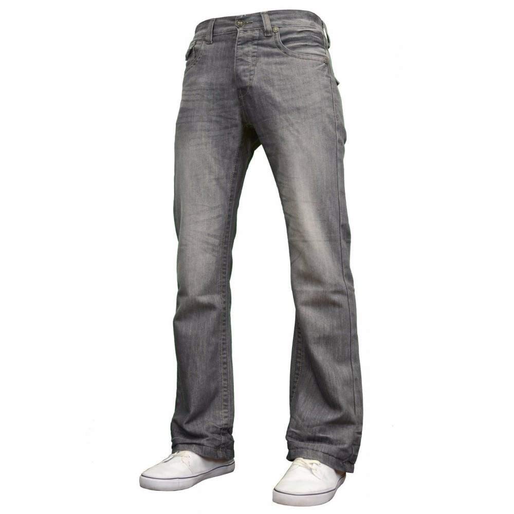 Apt Men's Gray Basics Regular Fit Bootcut Jeans W32- L34 Grey