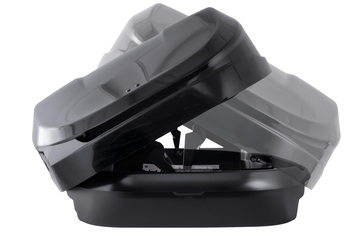 Coffre de Toit Monsun L 550L Noir Métallisé, Box de Toit Aérodynamique 75 kg avec Fixation Rapid Fit et Ouverture Double Face pour Skis et Bagages