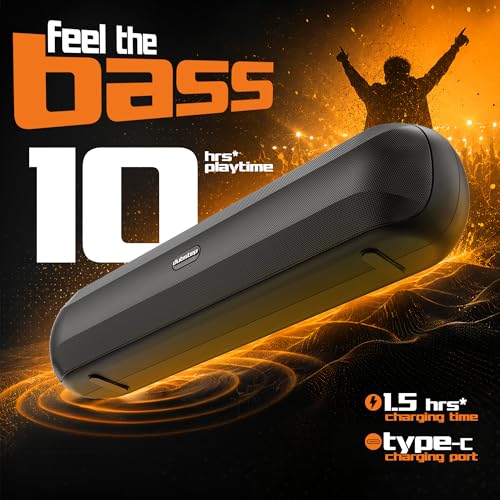 Image of Dubstep Pop1600 Wireless Bluetooth Speaker, 16W with 52mm Driver, Bluetooth 5.4, TWS Pairing, USB /TF Card, Type-C Charging, 10 Hours Playtime, Portable (Black)