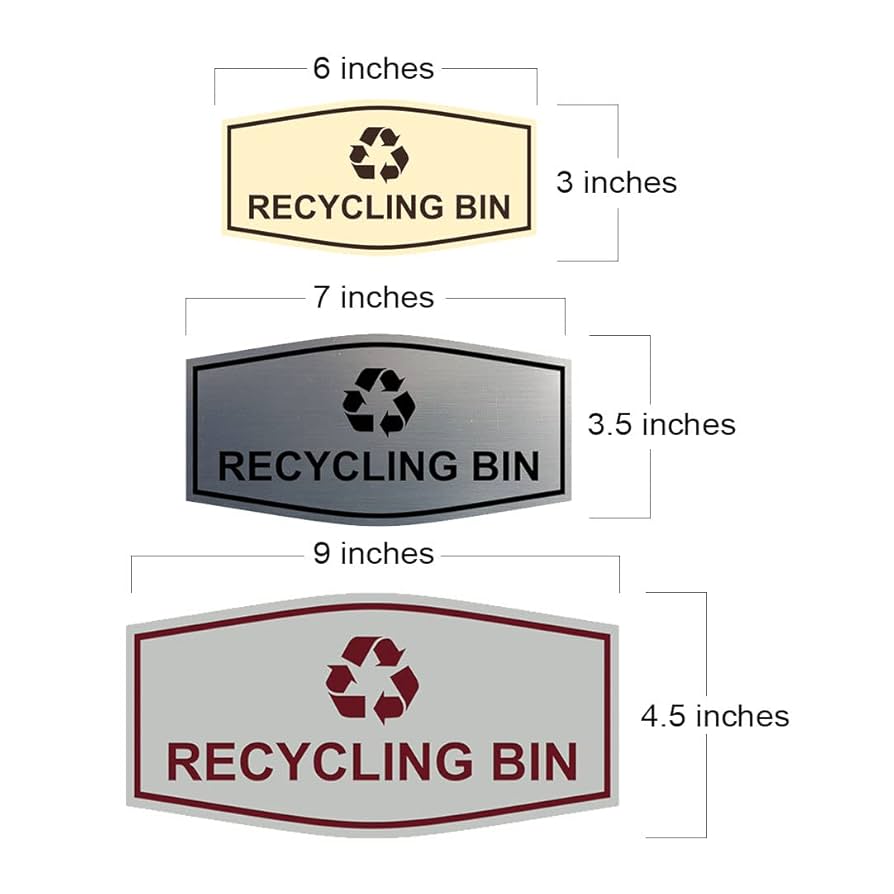 Fancy Recycling bin Sign (Black) - Large : Office Products - Amazon.com for Free Printable Recycling Signs For Bins