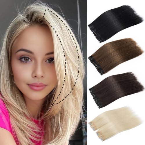 Yamel Clip in Hair Extensions 2 piece set with 4 clips Short 8 inch Straight Synthetic Hairpieces for Women Hair Volumizing Blonde