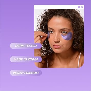 Vitamasques Lavender Hydrogel Eye Pads For Puffy Eyes & Dark Circles Refresh in 15 minutes - Formulated in Korea - 32 Pairs / 64 HydroGel Eye Pads